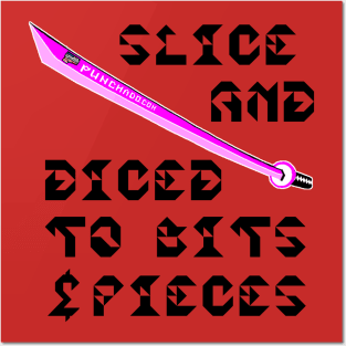 Slice And Diced To Bits and Pieces, v. Code Pink Blk Text Posters and Art